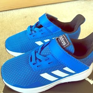 NWOT toddler boys blue and white adidas sneakers